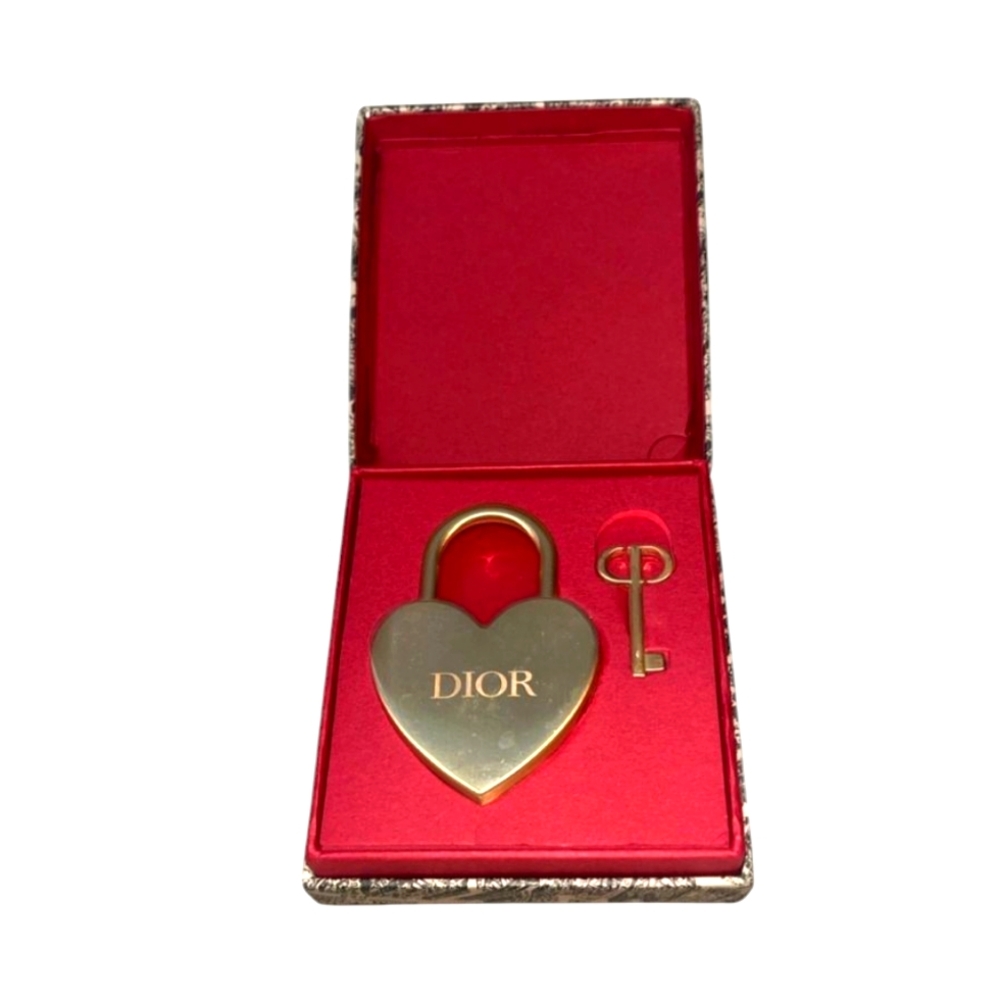 Dior NIB Red and Gold Heart Bag Charm